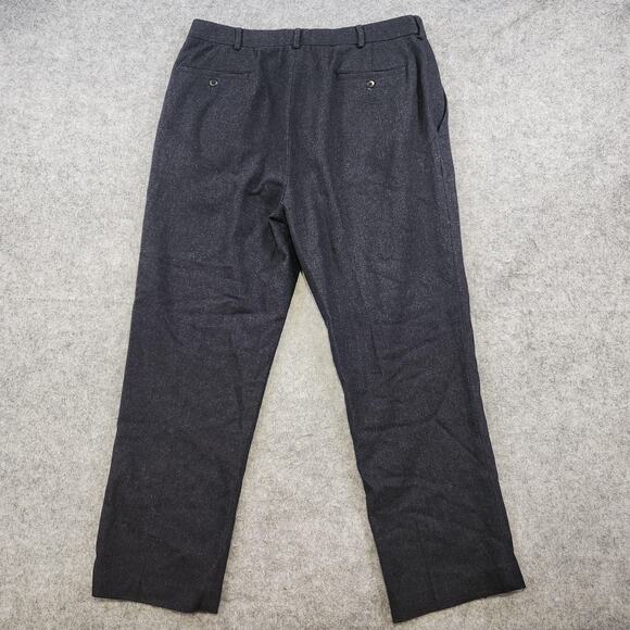 VTG Polo Ralph Lauren Pants Mens 36x28 Navy Wool Blend Pleated Dress Trouser - Picture 13 of 16